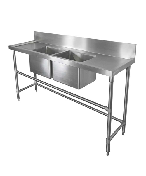 Sink Double Pot 2300mm Stainless Steel - R4 395
